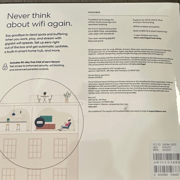 eero Pro 6 White Wireless Router - Picture 4 of 6